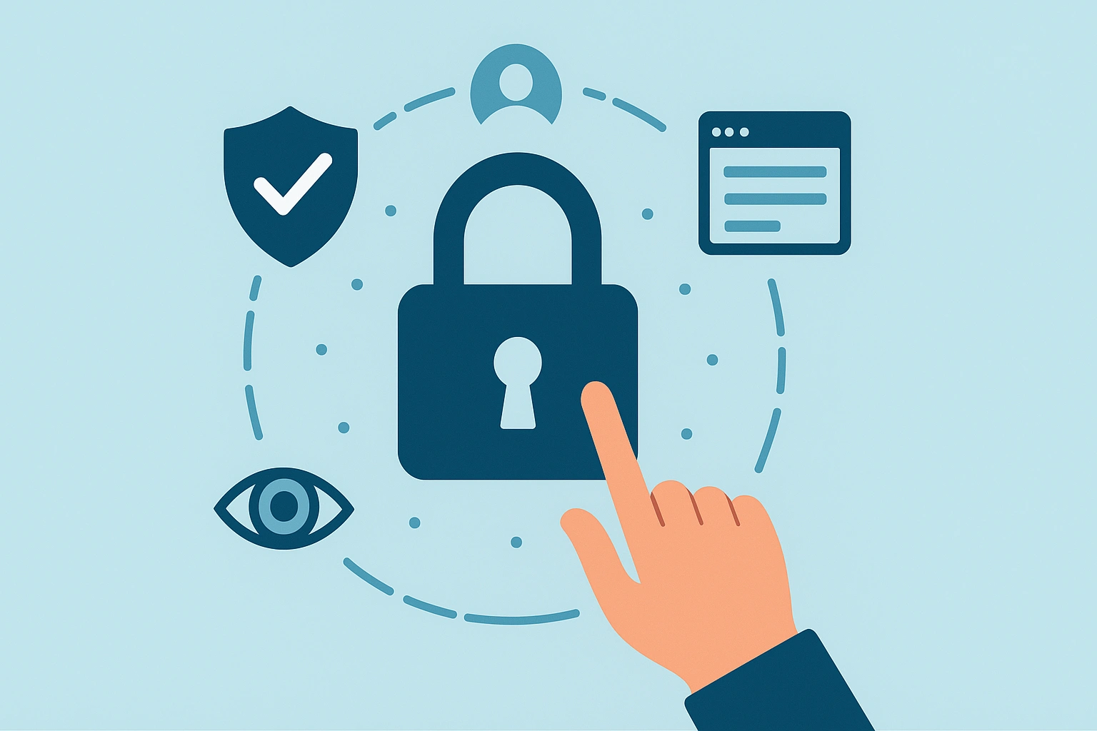 A symbolic image representing data privacy and user Cookie Policy